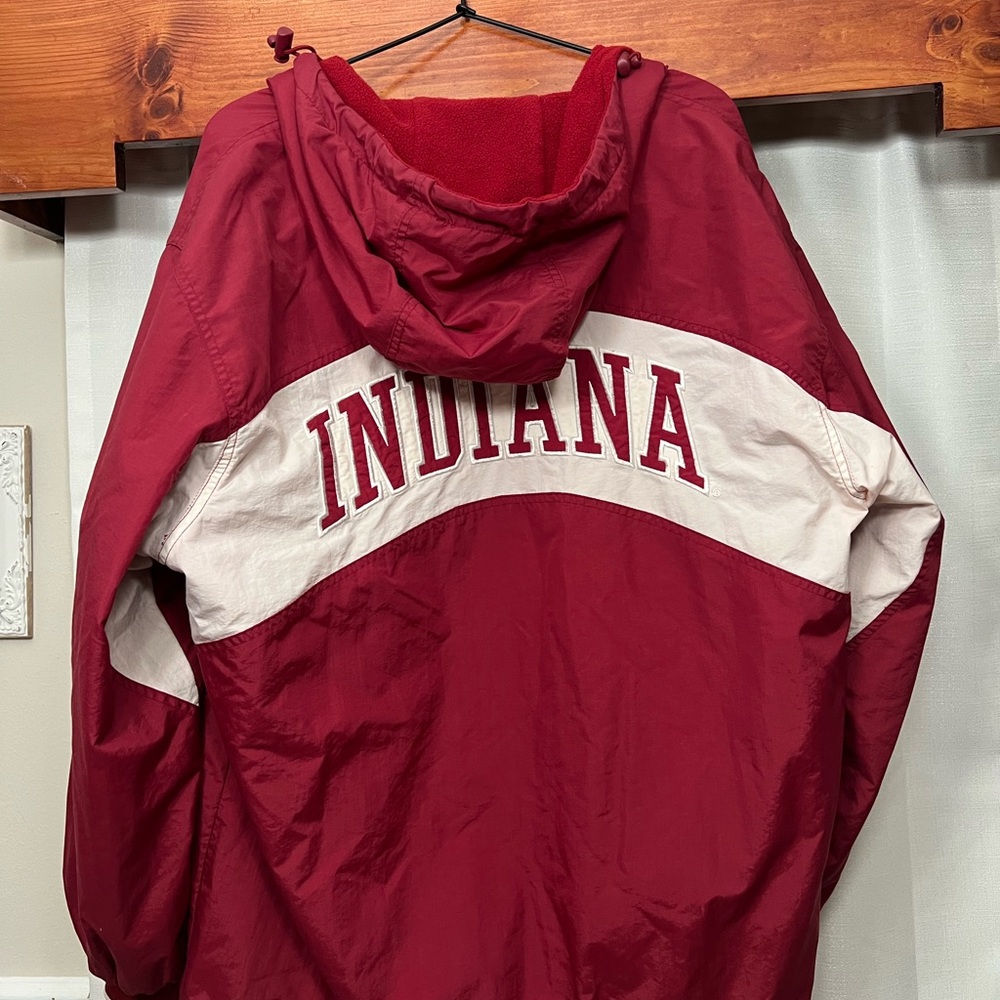 Indiana University Insulated Zip Up Hooded Windbreaker - Picture 5 of 8